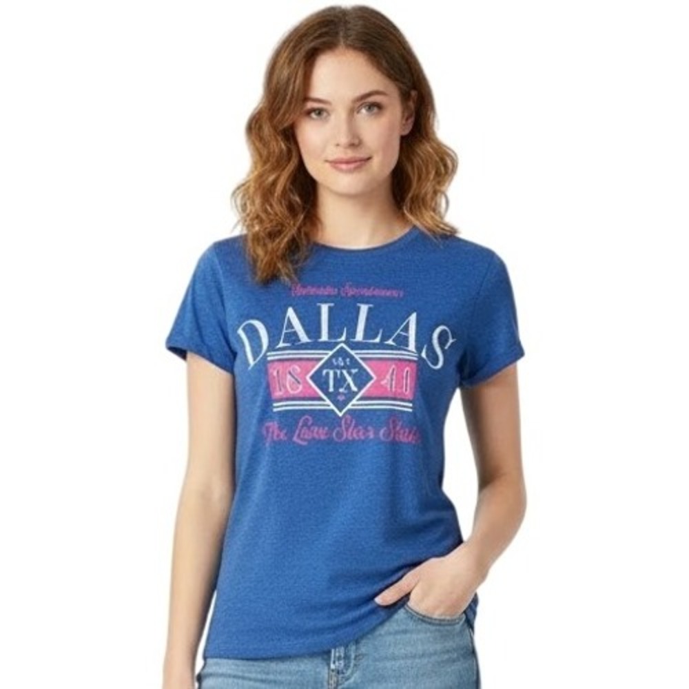 POINT T-Shirt Heathered Blue Dallas Texas Graphic Unisex Tee Souvenir‎ Travel S